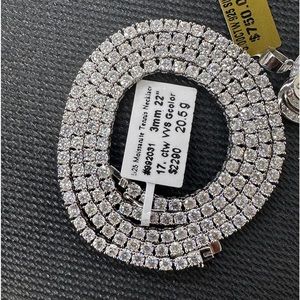 Sterling silver 925 moissanite chain and charm